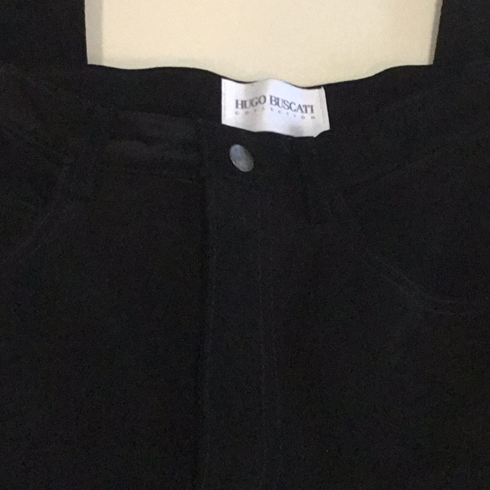 Vintage HUGO BUSCATI Black Leather/suede Pants Size 4